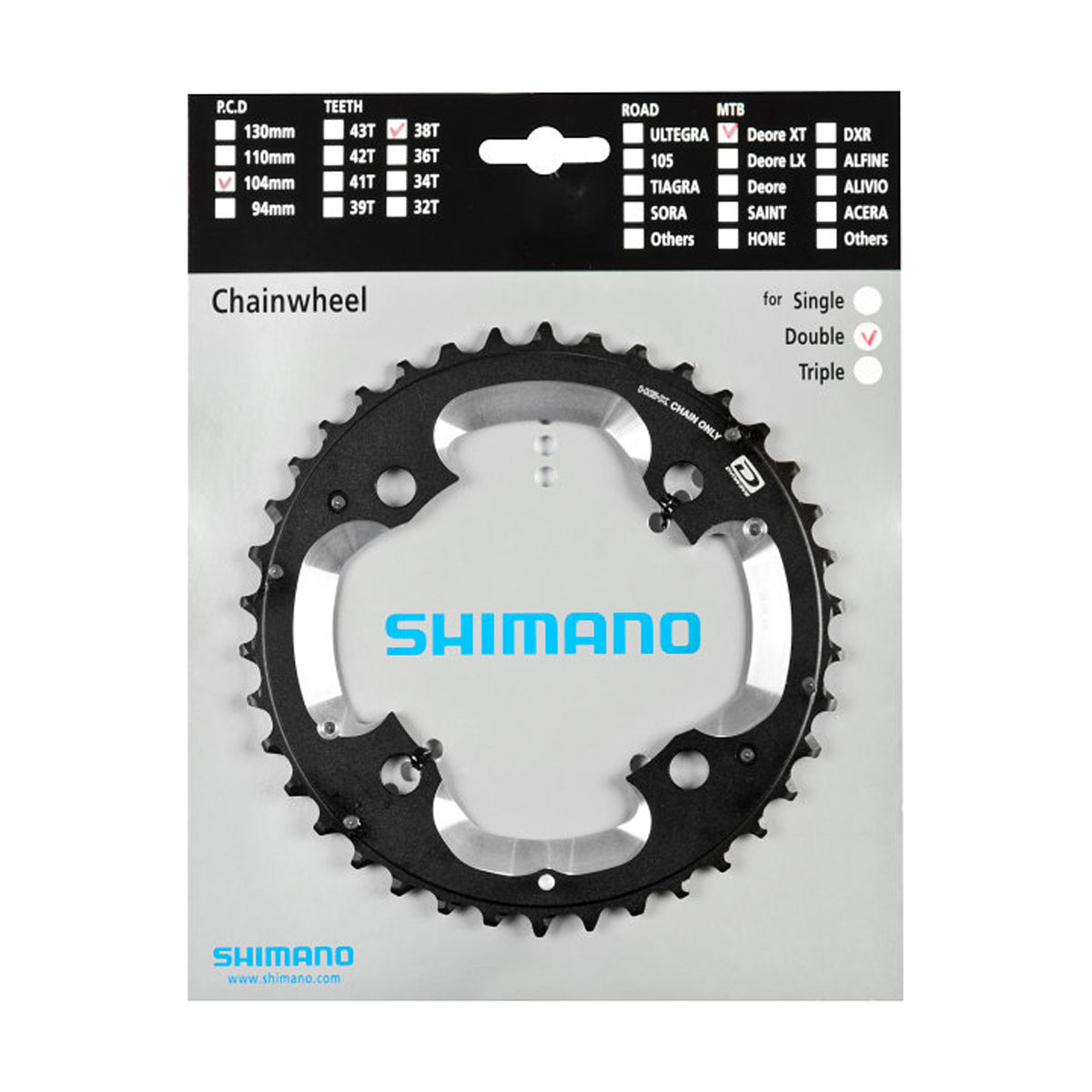 SHIMANO Prevodník Deore XT M785 - 10 rýchlostný, 38 zubov