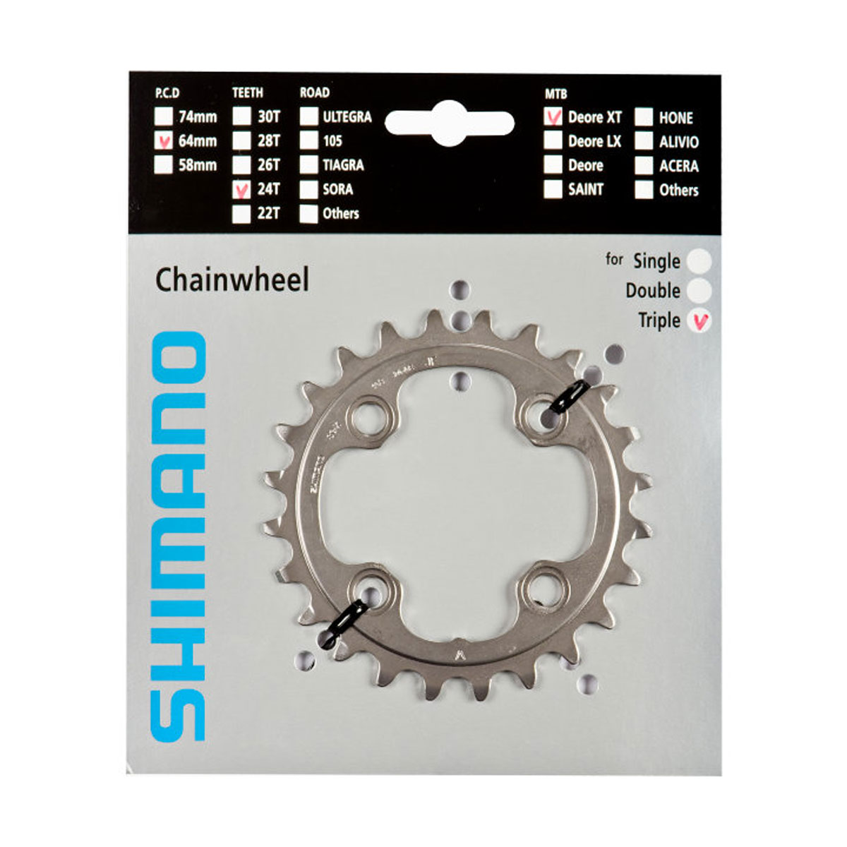 SHIMANO Prevodník Deore XT M780 - 10 rýchlostný, 24 zubov