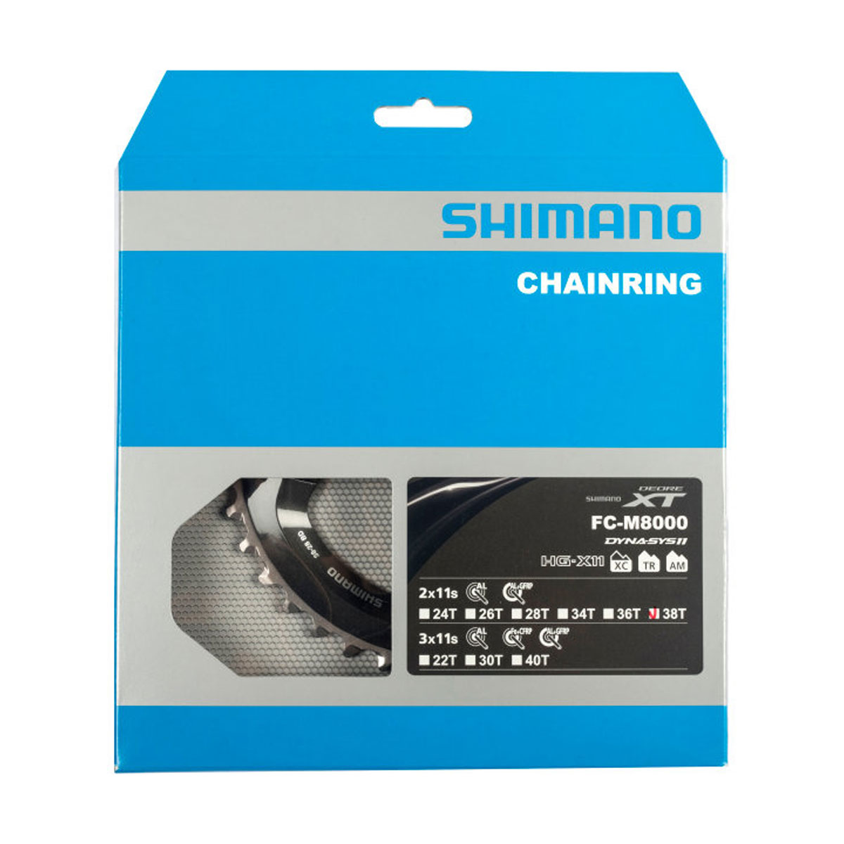 SHIMANO Prevodník Deore XT M8000 - 11 rýchlostný, 38 zubov